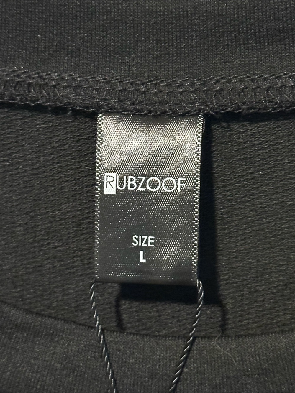 RUBZOOF Black White Varsity Stripe Long Sleeve Pocket Top Size L NWT - Picture 4 of 7